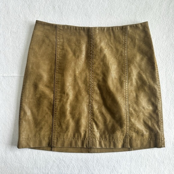 Free People Dresses & Skirts - Free People Skirt 4 Mini Brown Faux Suede Modern Femme Mini Boho Western